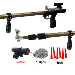 Slingshots Telescopic Straight Rod Slingshot Laser Catapult Outdoor Hunting Folding Precision Shooting Hunting fishing Slingshot Toy