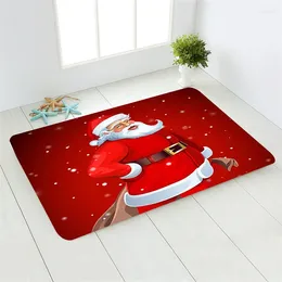 Carpets Christmas Happy Mat Door Bedroom Bathroom Home Absorbent Non-slip Carpet