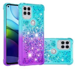 Bling Flowing Quicksand Cases Liquid Gradient Glitter TPU Reinforced Corners For MOTO E6 E7 G9 Plus G Pure Stylus 5G 2022 Play 2028480857