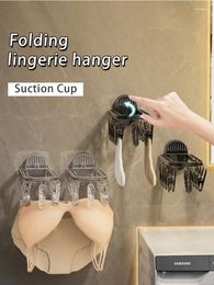 Hangers Suction Cup Hanger With Multiple Clips Folding Waterproof Drying Clip Rack For Socks Travel Wall Clothes Towel Hung Hook