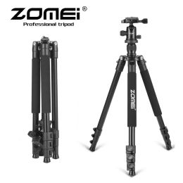 Monopods Zomei Q555 Professional Aluminum Flexible Camera Tripod Stand for Dslr Cameras Portable Tripods 360 Degree Rotating
