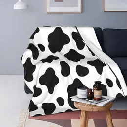 Blankets Cow Flannel Winter Animal Skin Multi-function Lightweight Thin Throw Blanket For Bedding Bedroom Plush Quilt