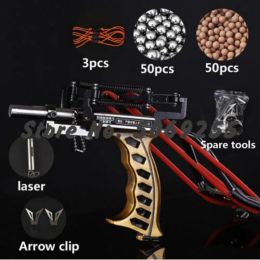 Slingshots Laser Slingshot High Velocity Elastic Hunting Fishing Slingshot Shooting Catapult Bow Arrow Rest Bow Sling Shot Crossbow Bolt