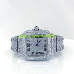 New Arrival Latest Design Square Shape Watch Pass Diamond Tester Vvs Moissanite Luxury Mens Hip Hop Quartz Watches