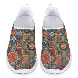 Casual Shoes Vintage Tribal Pattern Loafers Women Sneakers Mesh Lightweight Summer Spring Slip On Woman Flats 2024