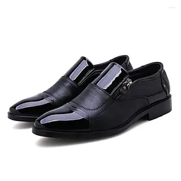 Casual Shoes Fashion Spring Autumn Leather Men Formal Men's Business Dress Pointy Breathable Slip On Black Driving