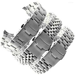 Watch Bands 20mm 22mm Solid Stainless Steel Band Men Metal Curved End Diving Sports Bracelet For SKX007 009 Strap With Logo