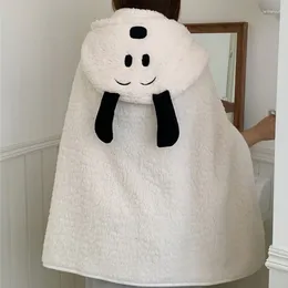 Blankets Kawaii Dog Plush Cloak Cartoon Long Ear Dogs Soft Hoodie Pyjamas Home Animal Blanket Warm Girls Child Gift