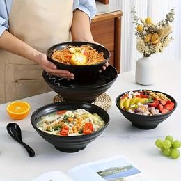 Bowls 25cm Unbreakable Japanese Large Ramen Bowl With Spoon Set For Pho Thai Miso Udon Dishwasher & Microwave Safe Noodle