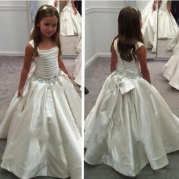 Dresses PNINA TORNAI Lovely Flower Girl Dresses Square Neck First Communion Gown Pageant Party Dress Beach Sash