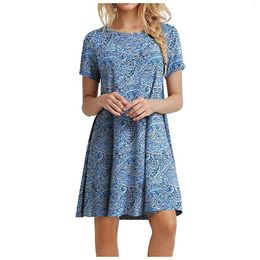 Casual Dresses Women's Skirt Knee-length Printed Pattern Summer Swing Dress