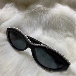 2024 Top designers New luxury designer new pearl oval sunglasses for women CH71508ins net red Sunglasses