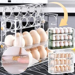 Kitchen Storage Egg- Container Rack Plastic Box Organizer Fridge For Home Space Saver Multifunctional Shelf