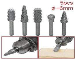 5pcsset Power Tools Woodworking rasp chisel shaped rotating embossed grinding head power tool engraving pattern cutter milling7916428