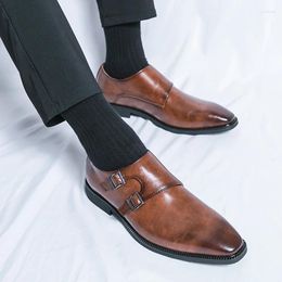 Casual Shoes Social Platform Mens Dress Luxury Italian Style Genuine Leather Brand Designer Brown Color British Wedding