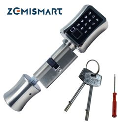 Lock Zemismart Tuya BLE Door Lock Fingerprint Password Key Physical Unlock Smart Life App Control Keyless Electronic Smart Lock