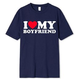 Multi-color style I love my boyfriend's clothes My girlfriend's T-shirt men, so please stay away from me, funny male girlfriends said gift T-shirt top 2024