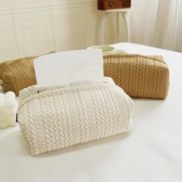 Storage Bags 1PC Nordic Ins Wheat Ear Texture Tissue Box Paper Stoarge Bag Cloth Car Living Room Home Decor