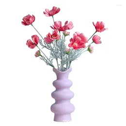 Vases Ceramic Simple Circle Vase Creative Water Culture Flower Insert Living Room Decoration Ornamental Art