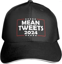 Ball Caps Funny Election Mean Tweets 2024 Premium Adjustable Baseball Cap For Men And Women - Outdoor Sports Sun Protection Black