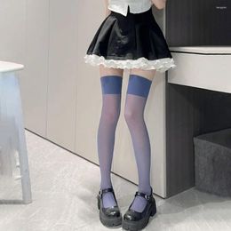 Women Socks Nylon Candy Color Stockings Fashion Transparent Solid High Tube Over The Knee Slimming Lolita Long Girls