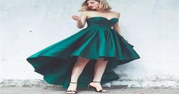 Simple Green Short Front Long Back Prom Dresses Sweetheart lace up corset bodice high low Evening Party Gowns2529653