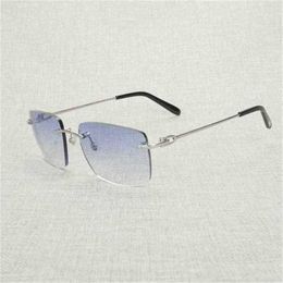 2024 Men's Luxury Designer Women's Sunglasses Vintage Rimless Men Women Metal Frame Square Eyeglasses Shades Oculos Gafas Outdoor Club Accessories 011B