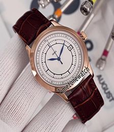New Calatrava 5296R001 Automatic Mens Watch 41mm Rose Gold White Dial Date Brown Leahter Watches 6 Colors Cheap Timezonewatch E275613807