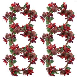 Decorative Flowers 6 Pcs Pine Cone Garland Pinecone Decor Wedding Beautiful The Ring Hanging Front Door