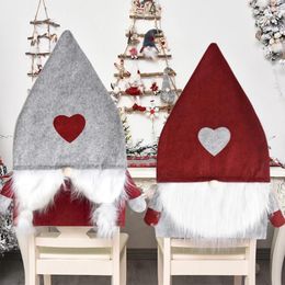 Chair Covers Christmas Santa Hat Back Suit Slipcovers For Home Kitchen Dining Room Festival Party Ornament