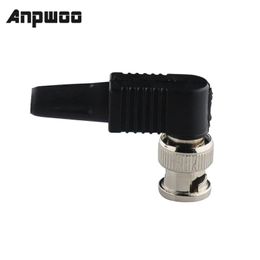 ANPWOO Solderless BNC Male Plug pin RG59 Right Angle Connector for CCTV Camera