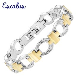 Display Escalus Ol Style Magnetic Horse Hoof Bracelet for Women Sier Shiny Color Charm Bracelets Fashion New Jewelry Wristband