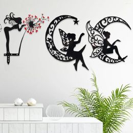 Decorative Figurines Iron Art Silhouette Deco Fairy Painting Wall Ornament For Home Bedroom Corridor Sticker Background Romantic Hangings