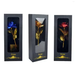 Decorative Flowers Rose Flower With Clear Window Gift Box Durable For El Grandma Living Room