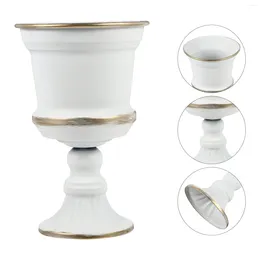 Vases Metal Trumpet Vase Wedding Centerpiece Vintage Urn Planter Holders Decor White