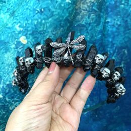 Tools Raw Crystal Crown Wicca Dragoy Skull Black Crystal Headband Jewelry Jewelry Hair Accessories Witch Accessories Gift