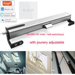 Cameras 220v 100400mm Chain Adjustable Automatic Window Actuator Open Skylight Motor Greenhouse Alexa Google Wifi Tuya Remote Control