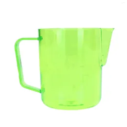 Cups Saucers 600ml Milk Frothing Pitcher Acrylic Cup Coffee Steaming Pitchers Latte Art Jug For Making CoffeeGreen