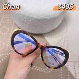 2024 New High Quality Men's Luxury Designer Women's Sunglasses CHAN Plain Face Glasses Light Temperament Phnom Penh Cat Eye Dark Lady