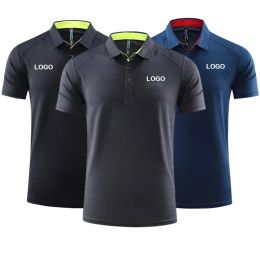 Shirts Customized/DIY logo Polo Shirts Men Quickdry Short Sleeved Tshirts Lapel Tennis Tees Work Outdoor Running Golf Collar Shirts