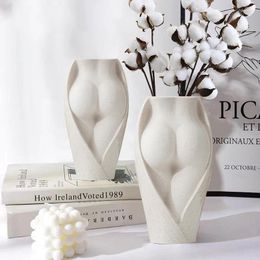 Vases Ceramic Vase Modern Female Body Art Sculpture Flower Pot Abstract Minimalism Nordic Home Living Room Desktop Decor Accessories