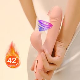 Powerful Sucking Heating Dildo Vibrator Female Clit Sucker Vacuum Clitoris Stimulator Adults Goods Sex Toy for Women 240401