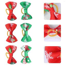 Dog Apparel Christmas Hair Bows With Rubber Bands Snowflake Snowman Grooming For Cat Accessories- 50 Pieces ( Mixed Style )