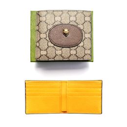 Top quality Luxury Mens 7A Wallet embossed Card Holder Designer Cardholder tiger graffiti Coin Purse Leather fashion Purses passport Womens mini Wallets key pouch