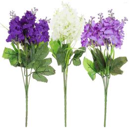 Decorative Flowers 3 Pcs Flower Fake Stems Faux For Vase Household Decor Office Silk Cloth