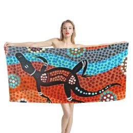 Accessories Aboriginal Culture Painting Art Sunset Super Soft Plush Microfiber Beach Bath Pool Towel Quick Dry Sea Swim Surf Toalla Playa