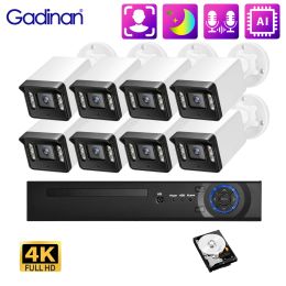 System Gadinan Outdoor TwoWay Audio Webcam Colour Night Vision Face Detection Security Camera System 4MP POE NVR CCTV Set Video Kit XME