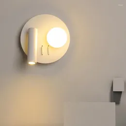 Wall Lamp LED Modern Lamp&Spotlight Nordic Lighting Fixture Sconces Living Reading Bedside Kitchen Indoor Home White Decor Light