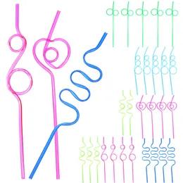 Disposable Cups Straws 30 Pcs Curved Straw Cocktail Decorations Drinks Unique Bent Pipe Party The Pet Fun Kids Birthday Drinking Child
