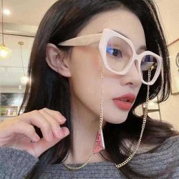 2024 New High Quality New luxury designer sunglasses P family's new internet celebrity with the same artistic insets glasses women's versatile trend frame SPR 18W-V